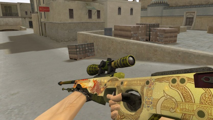 Модель HD AWP «Dragon Lore» с анимацией осмотра для CS 1.6