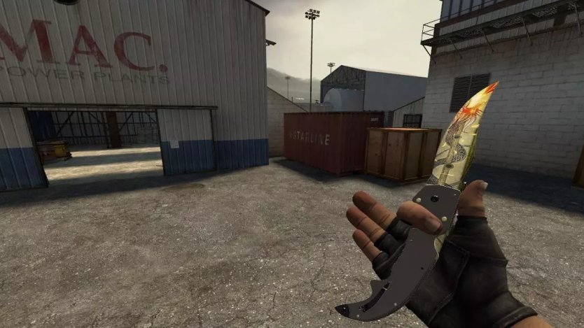 Модель ножа «Falchion | Dragon Lore» для CSS