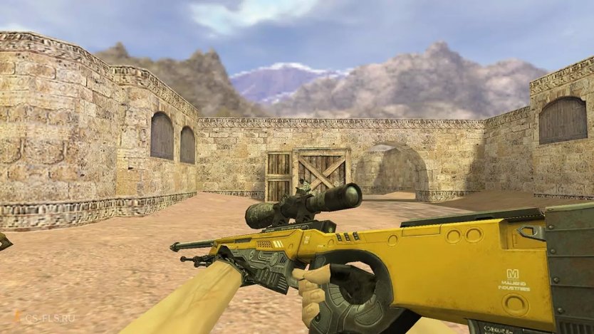 Модель HD AWP «Annihilator Orange» с анимацией осмотра для CS 1.6
