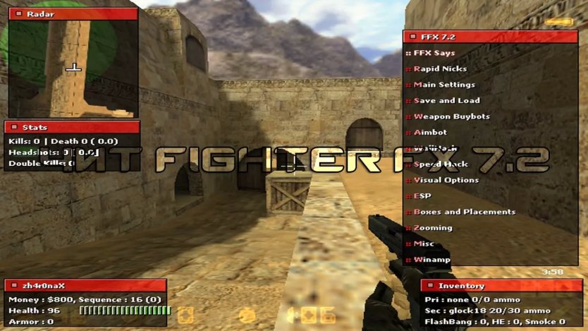 Чит «Fighter FX 7.2» для CS 1.6 скачать бесплатно