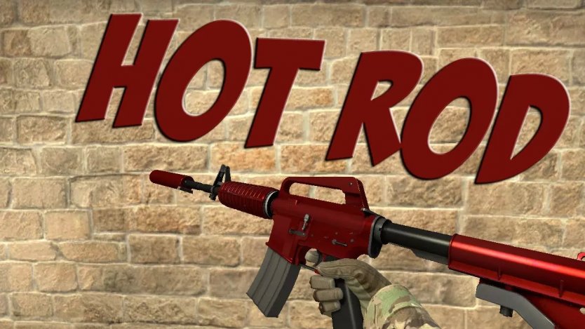 Модель HD M4A1-S «Hot Rod» с анимацией осмотра для CS 1.6