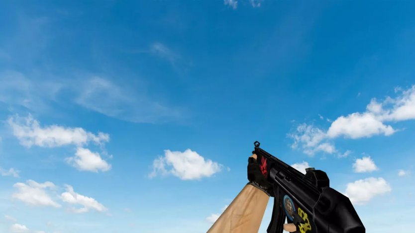 Стандартная модель MP5 с наклейками для CS 1.6 скачать бесплатно