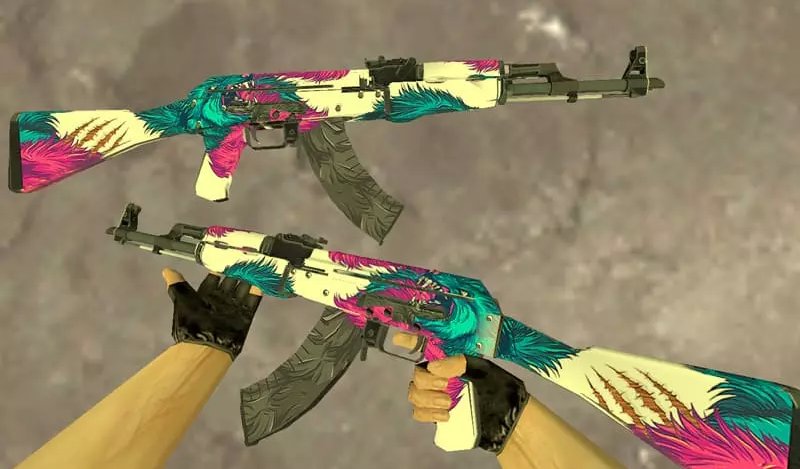 Модель HD AK-47 «Blue Wolf» с анимацией осмотра для CS 1.6