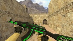 Модель HD AK-47 «Green Line» с анимацией осмотра для CS 1.6