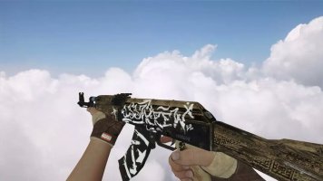 Модель HD AK-47 «Wasteland Rebel» с анимацией осмотра для CS 1.6