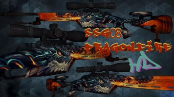 Модель SSG 08 «Dragonfire» с анимацией для CS 1.6 скачать бесплатно